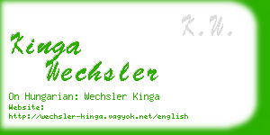 kinga wechsler business card